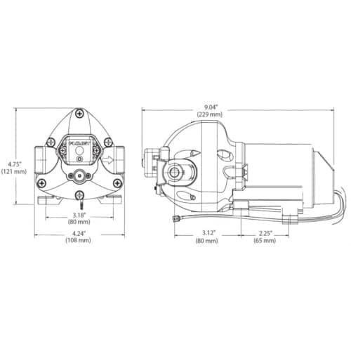 flojet triplex r3426348a dimensions drawing